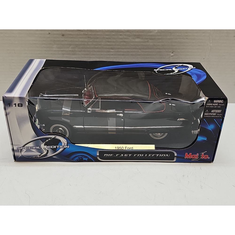 1950 FORD by MAISTO Black w/Red Interior 1:18 Diecast Special Edition